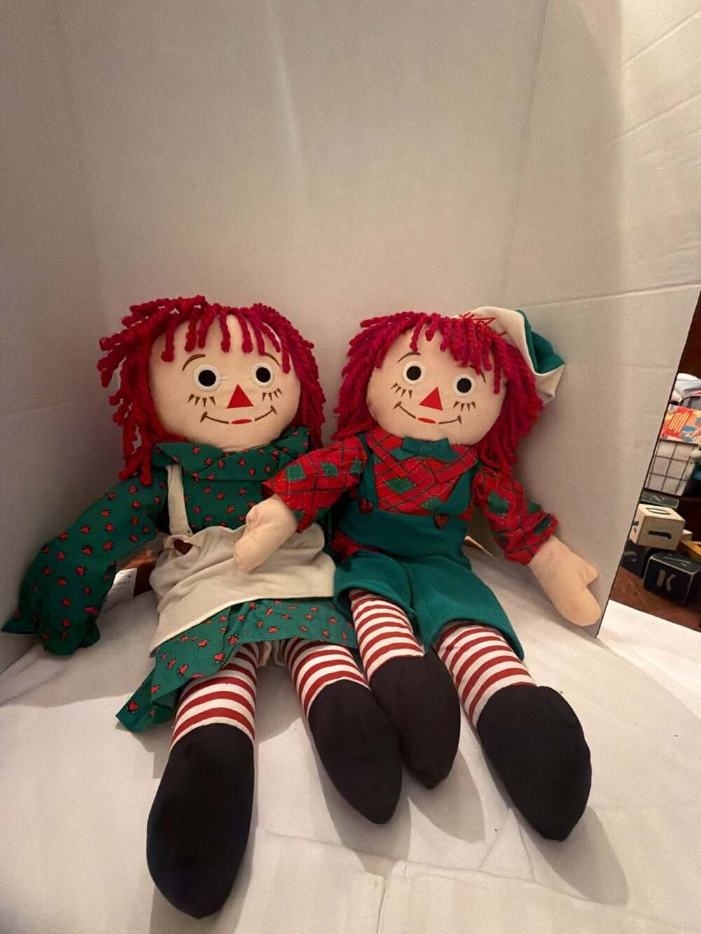 Hasbro Raggedy Ann and Andy Christmas Dolls Set 24 Inch